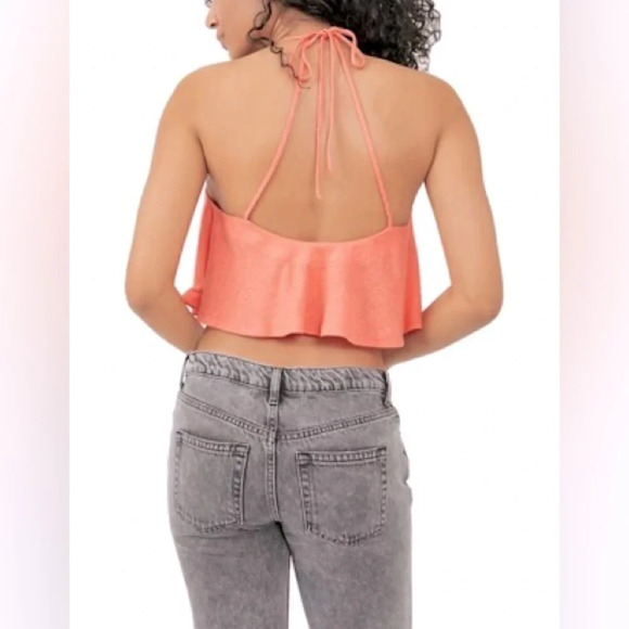 NWT Free People Long Weekend Knit Halter Tank in Watermelon Size XL - Picture 2 of 10